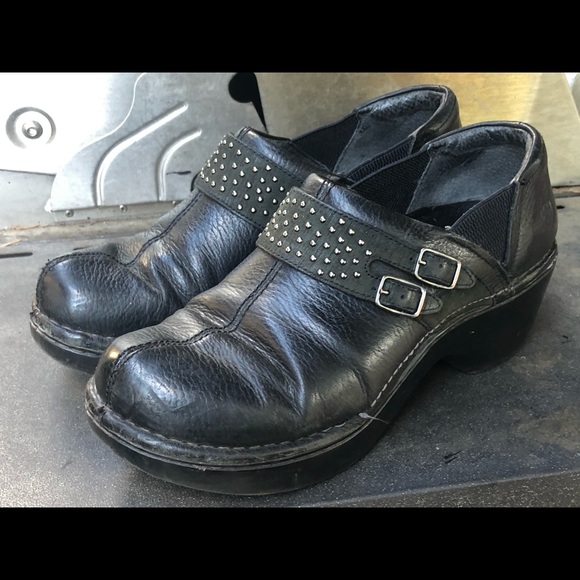 ariat Black Leather WedgeClogs Sandals Size 10D - Picture 3 of 10